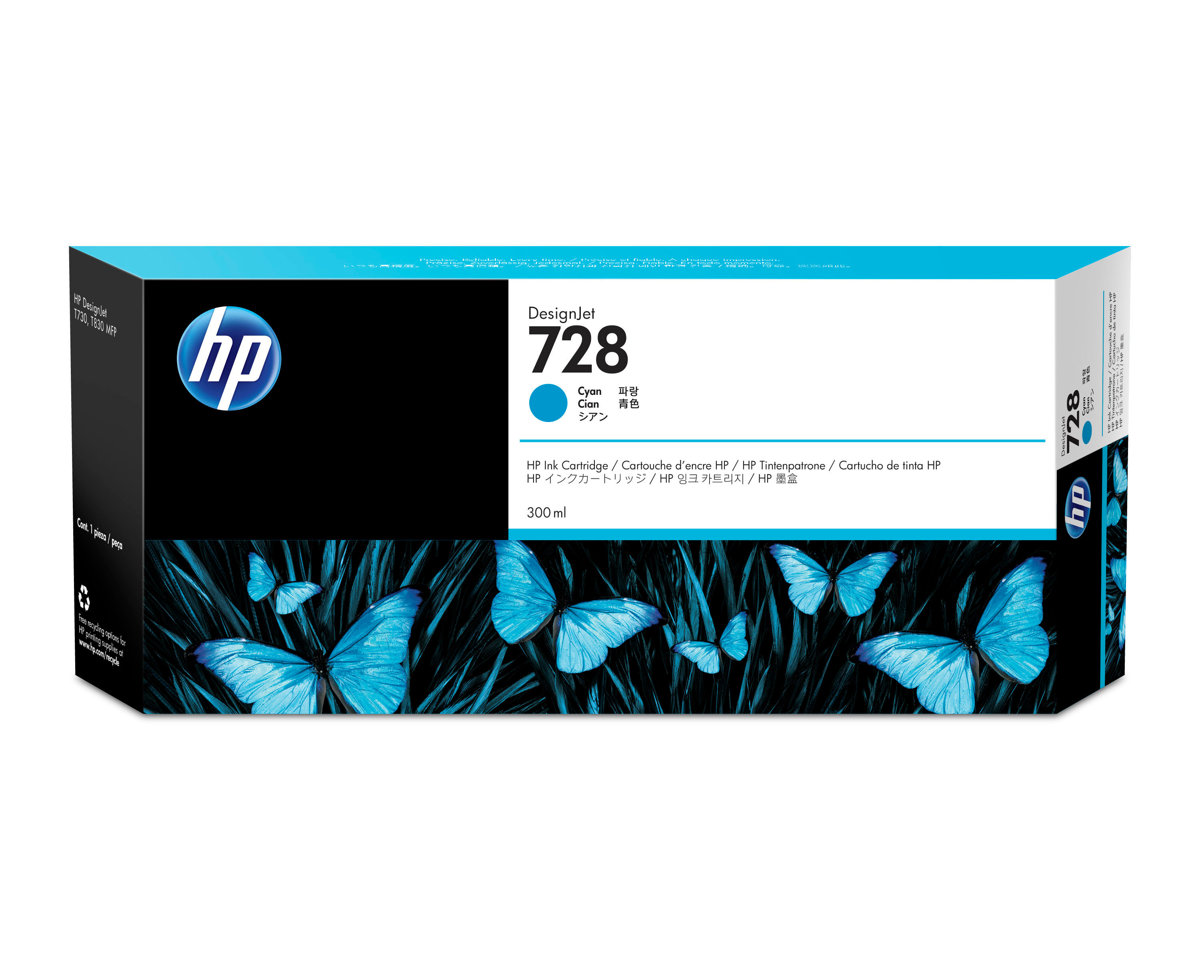 Картридж HP F9K17A 728 оригинальный синий для принтеров HP DesignJet T730 | HP DesignJet MFP T830