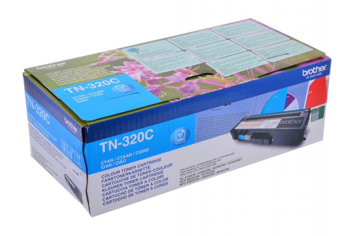 Картридж Brother TN-320C оригинальный синий для принтеров Brother HL-4140CN | Brother HL-4150CDN | Brother HL-4570CDW | Brother HL-4570CDWT | Brother DCP-9055CDN | Brother DCP-9270CDN | Brother MFC-9460CDN | Brother MFC-9465CDN | Brother MFC-9970CDW