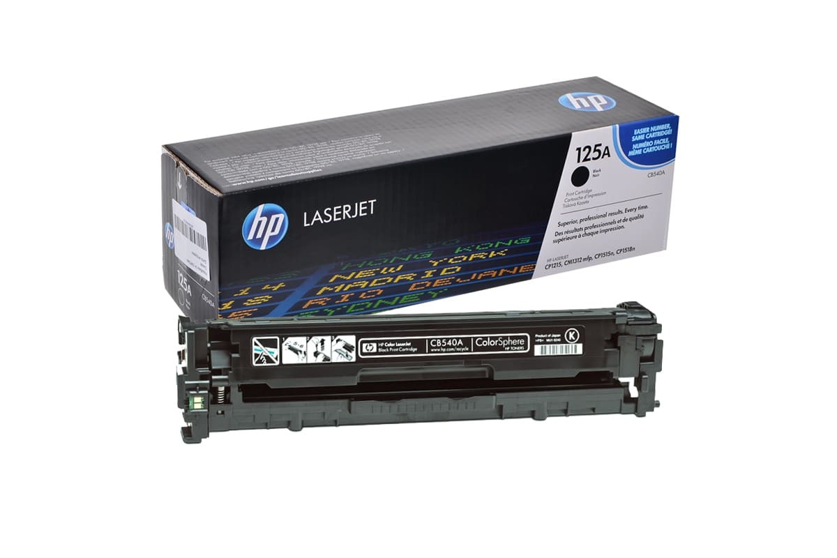 Картридж HP CB540A 125A оригинальный чёрный для принтеров HP LASERJET CP1215 | HP LASERJET CM1312 mfp | HP LASERJET CP1515n | HP LASERJET CP1518n