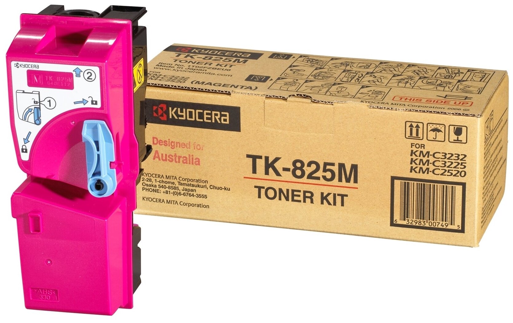 Картридж Kyocera 1T02FZBEU0 TK-825M оригинальный красный для принтеров Kyocera KM-C2520 | Kyocera KM-C2525E | Kyocera KM-C3225 | Kyocera KM-C3232 | Kyocera KM-C3232E | Kyocera KM-C4035E