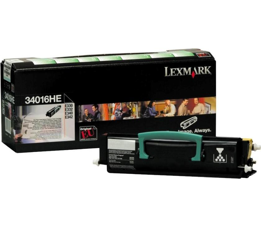 Картридж Lexmark 34016HE 12A8405 оригинальный чёрный для принтеров Lexmark E238 | Lexmark E342n | Lexmark E340 | Lexmark E332tn | Lexmark E332n | Lexmark E230 | Lexmark E232 | Lexmark E330 | Lexmark E240 | Lexmark E342tn