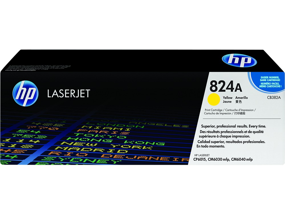 Картридж HP CB382A 824A оригинальный желтый для принтеров HP LASERJET 6015 | HP LASERJET CM6030 mfp | HP LASERJET CM6040 mfp