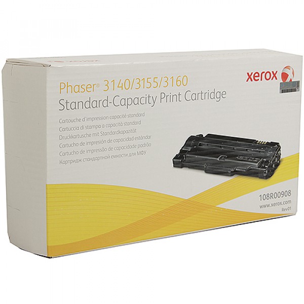 Картридж Xerox 108R00908 оригинальный чёрный для принтеров Xerox Phaser 3140 | Xerox Phaser 3155 | Xerox Phaser 3160