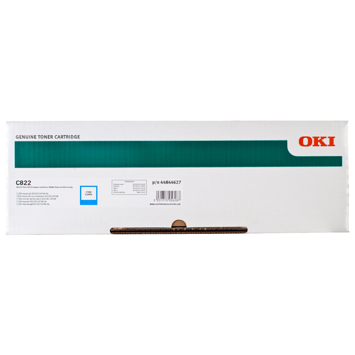 Картридж OKI 44844627, 44844615 оригинальный синий для принтеров OKI C822