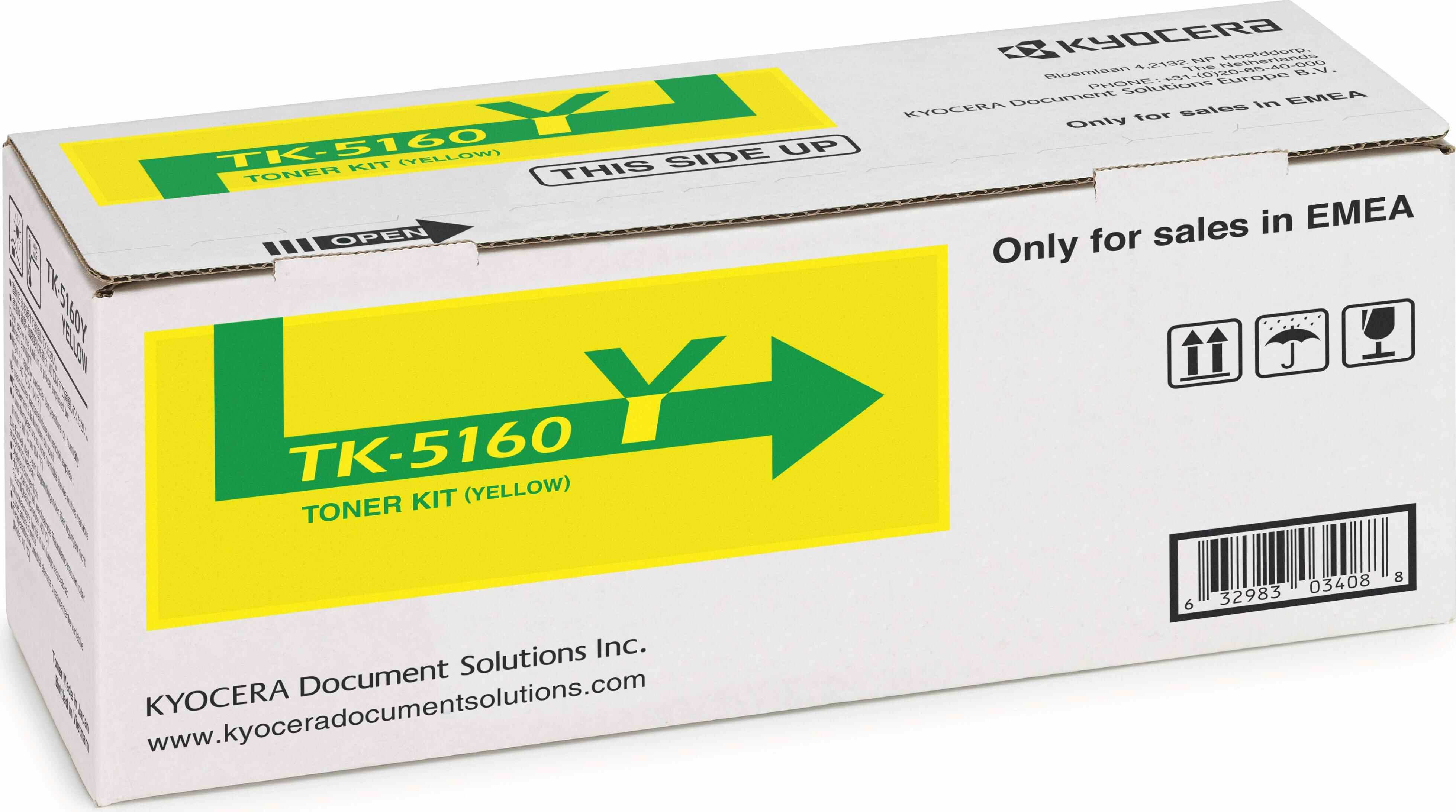 Картридж Kyocera 1T02NTANL0 TK-5160Y оригинальный желтый для принтеров Kyocera ECOSYS P7040cdn