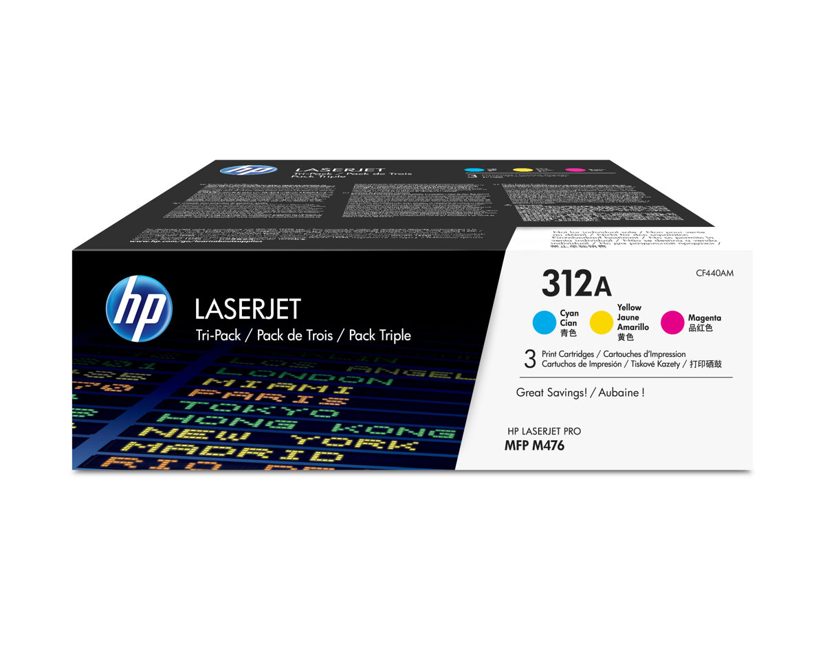 Комплект картриджей HP CF440AM 312A оригинальный цветной для принтеров HP Laserjet Pro MFP M476
