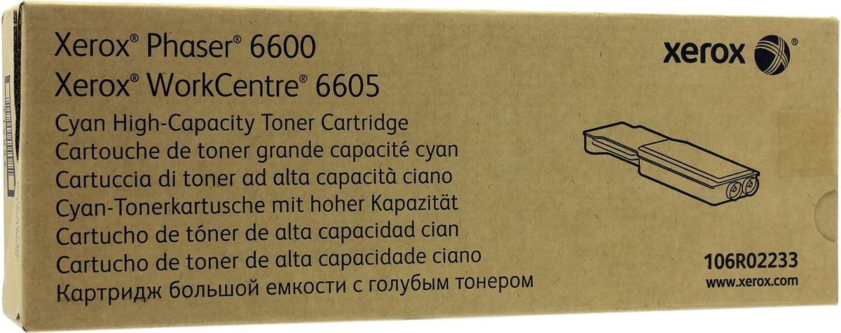 Картридж Xerox 106R02233 оригинальный синий для принтеров Xerox Phaser 6600 | Xerox WorkCentre 6605