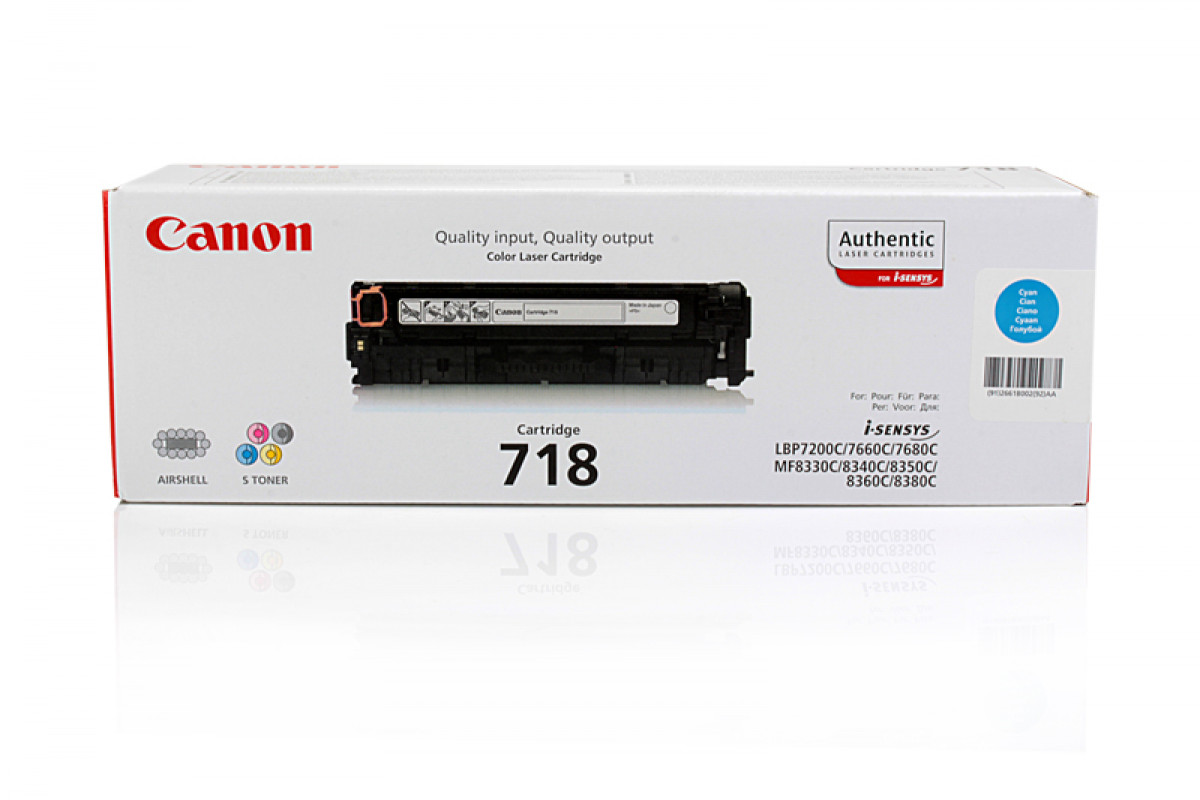 Картридж Canon 2661B002 718C оригинальный синий для принтеров Canon i-Sensys LBP7200 | Canon i-Sensys LBP7200С | Canon i-Sensys LBP7660С | Canon i-Sensys LBP7680С | Canon i-Sensys MF8330C | Canon i-Sensys MF8340C | Canon i-Sensys MF8350C | Canon i-Sensys 