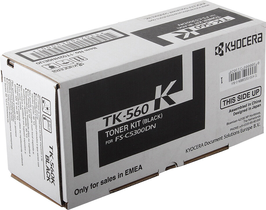 Картридж Kyocera 1T02HN0EU0 TK-560K оригинальный чёрный для принтеров Kyocera FS-C5300DN | Kyocera FS-C5300DN | Kyocera FS-C5350 | Kyocera FS-C5350DN | Kyocera ECOSYS P6030 | Kyocera ECOSYS P6030CDN