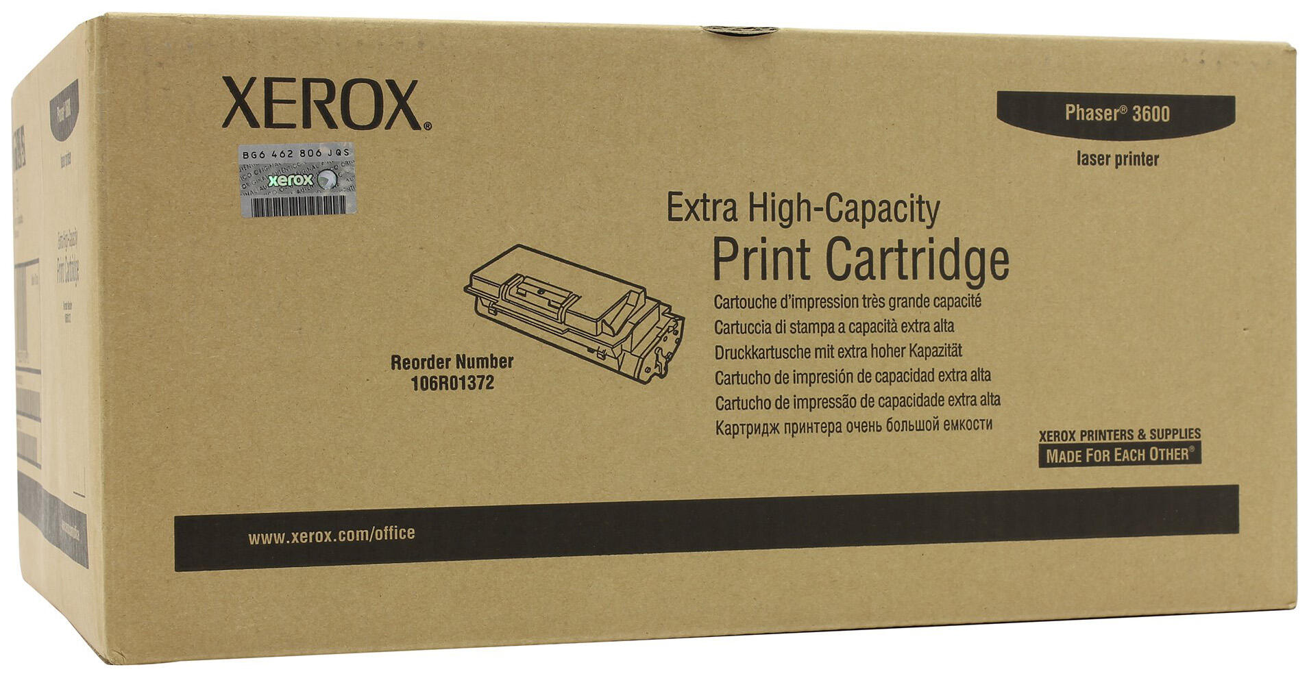 Картридж Xerox 106R01372 оригинальный чёрный для принтеров Xerox Phaser 3600