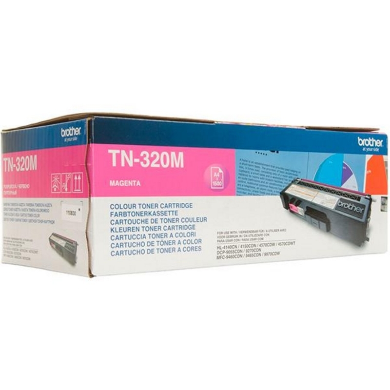 Картридж Brother TN-320M оригинальный красный для принтеров Brother HL-4140CN | Brother HL-4150CDN | Brother HL-4570CDW | Brother HL-4570CDWT | Brother DCP-9055CDN | Brother DCP-9270CDN | Brother MFC-9460CDN | Brother MFC-9465CDN | Brother MFC-9970CDW