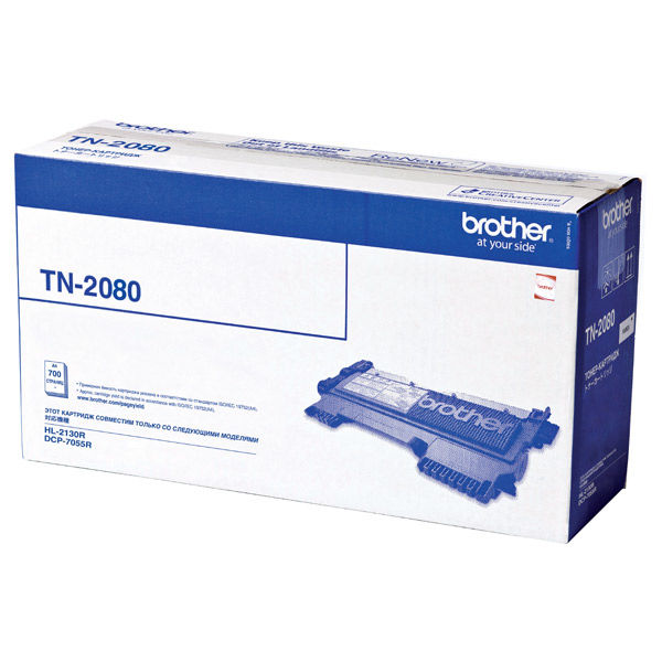 Картридж Brother TN-2080 оригинальный чёрный для принтеров Brother HL-2130R | Brother DCP-7055R