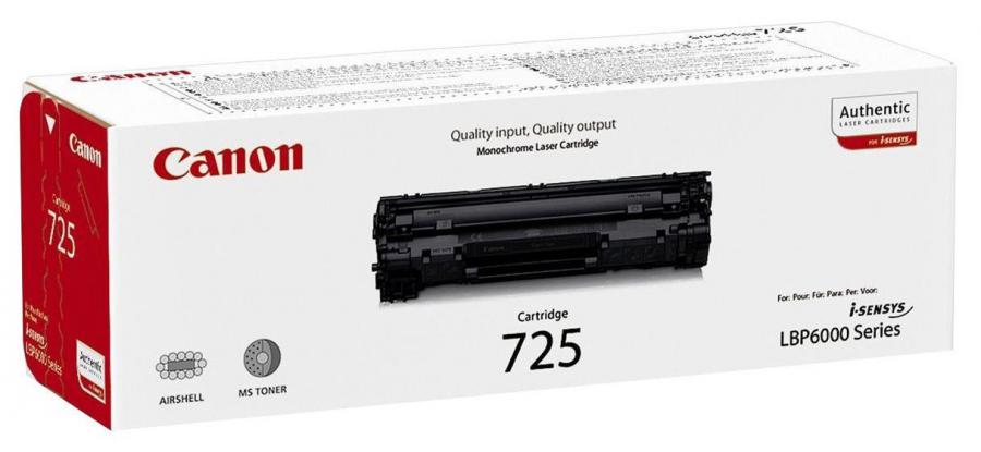 Картридж Canon 3484B005/3484B002 725 оригинальный чёрный для принтеров Canon i-Sensys LBP6000Series | Canon i-Sensys MF3010