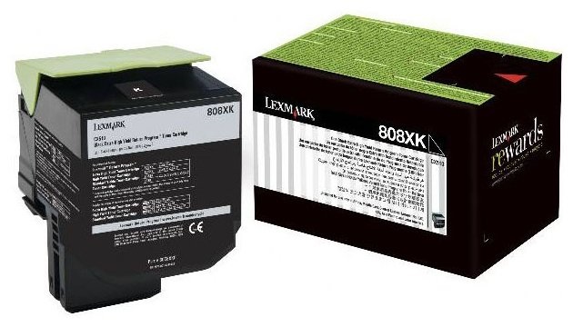 Картридж Lexmark 80C8XK0 808XK оригинальный чёрный для принтеров Lexmark 734646481410 | Lexmark 0734646481410