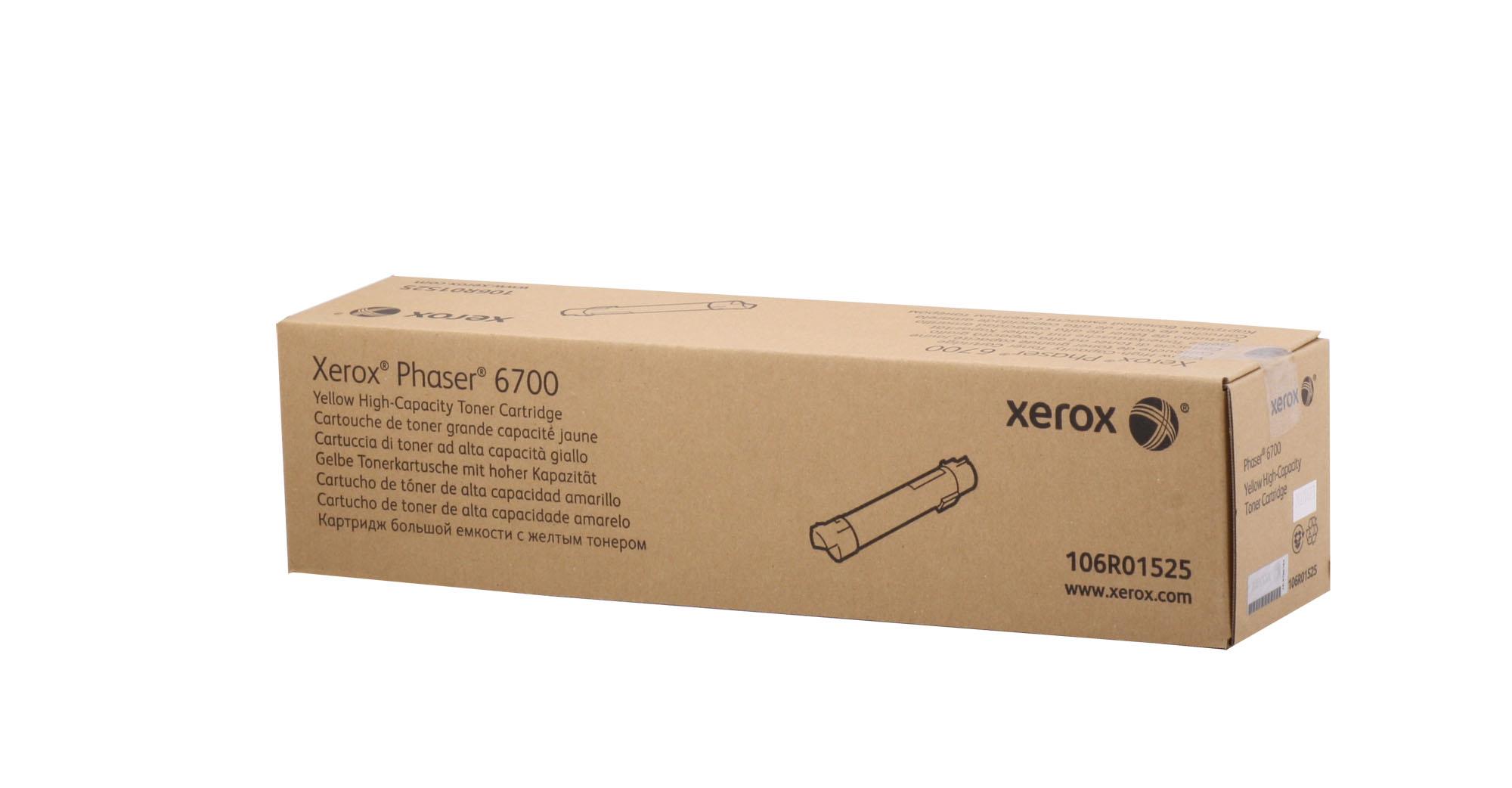 Картридж Xerox 106R01525 оригинальный желтый для принтеров Xerox Phaser 6700
