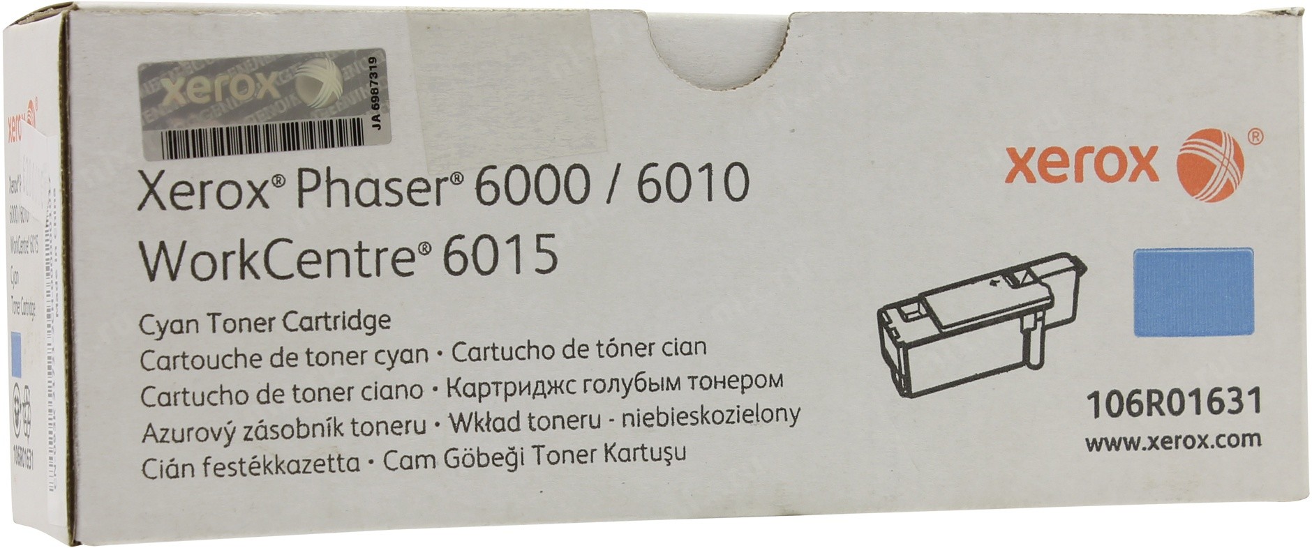 Картридж Xerox 106R01631 оригинальный синий для принтеров Xerox Phaser 6000 | Xerox Phaser 6010 | Xerox WorkCentre 6015