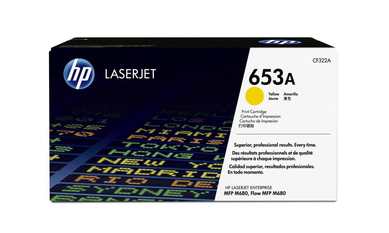 Картридж HP CF322A 653A оригинальный желтый для принтеров HP Laserjet Enterprise MFP M680 | HP Laserjet Enterprise Flow MFP M680