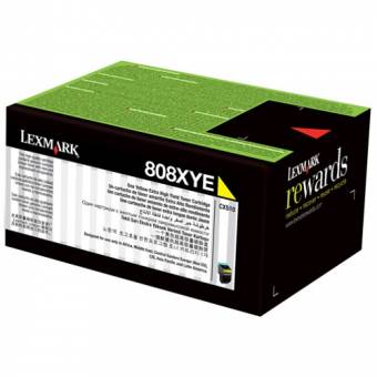 Картридж Lexmark 80C8XY0 808XY оригинальный желтый для принтеров Lexmark CX510de | Lexmark CX510dhe | Lexmark CX510dthe