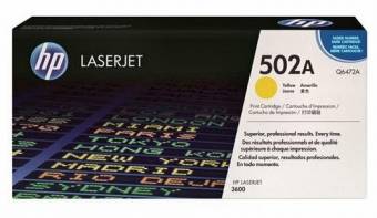 Картридж HP Q6472A 502A оригинальный жёлтый для принтеров HP Laserjet 3600