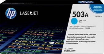 Картридж HP Q7581A 503A оригинальный синий для принтеров HP Laserjet CP3505 | HP Laserjet 3800